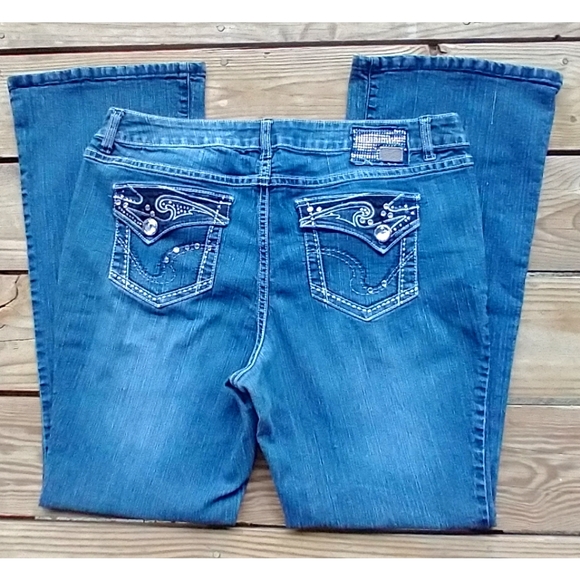 One 5 One Embellished Blue Jeans - Picture 5 of 6